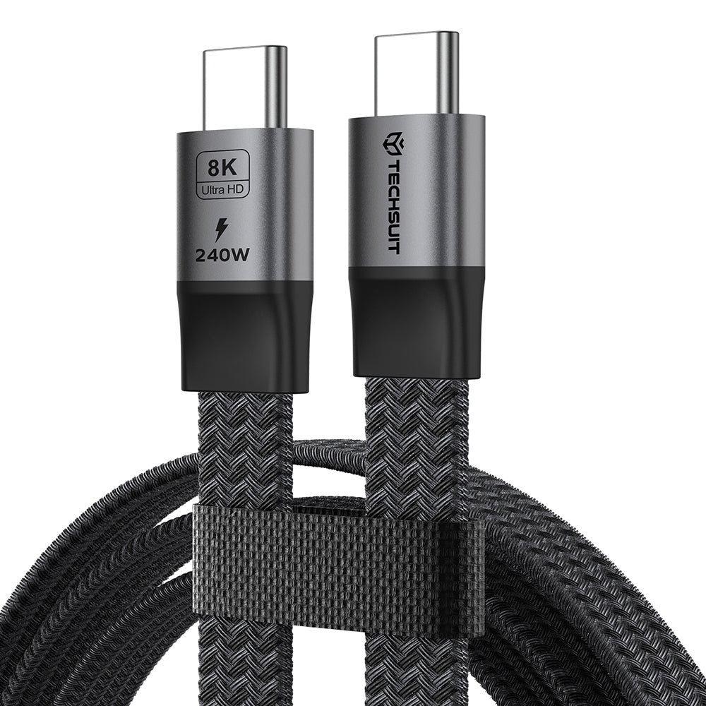 USB-C Daten- und Ladekabel - USB-C Techsuit ElysiumSync Pro CX1, 240W, 1m, Grau