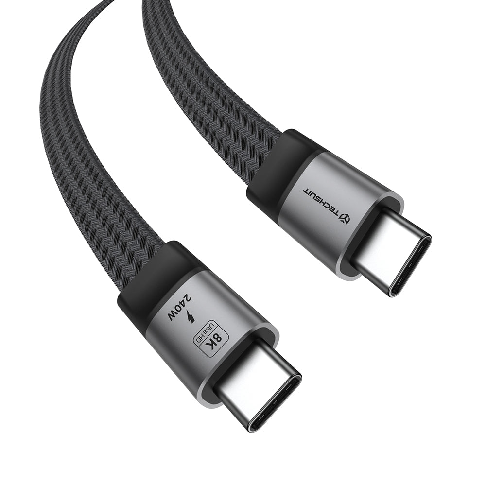 USB-C Daten- und Ladekabel - USB-C Techsuit ElysiumSync Pro CX1, 240W, 1m, Grau