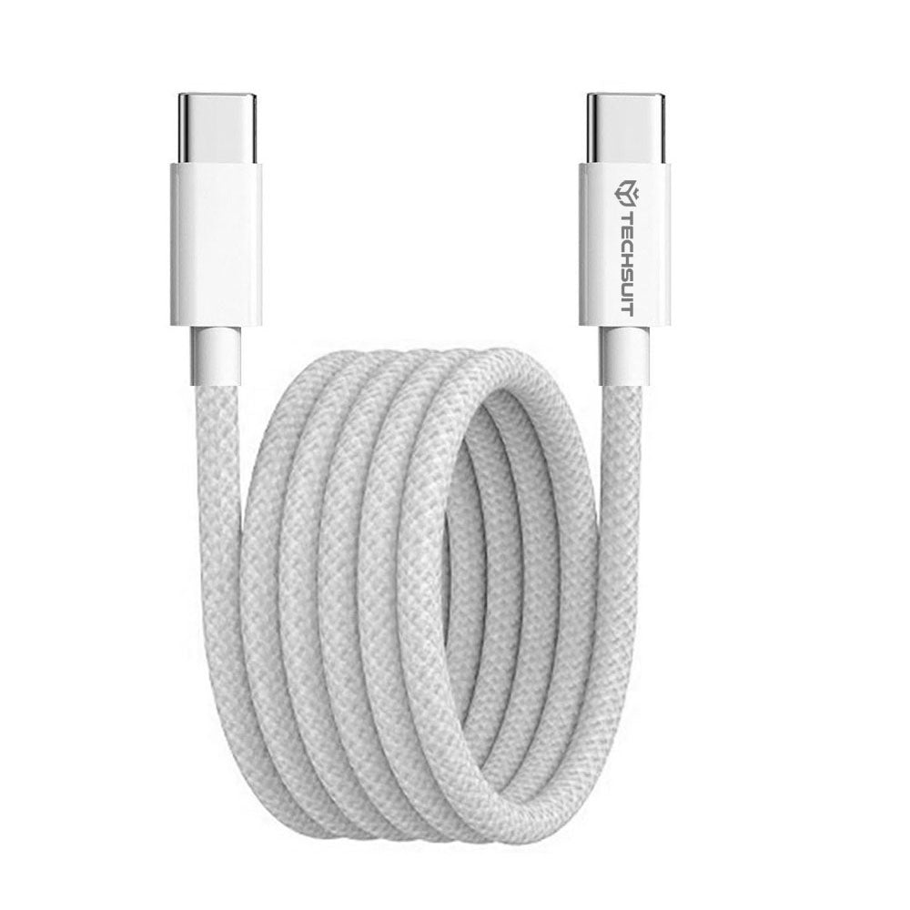 Câble de Données et de Charge USB-C - USB-C Techsuit PCB114D, 60W, 1m, Gris