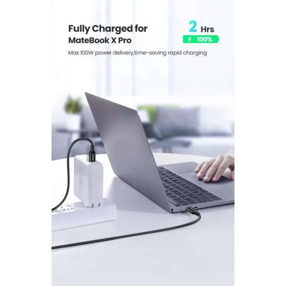 Câble de Données et de Charge USB-C - USB-C UGREEN L502, 100W, 1m, Noir