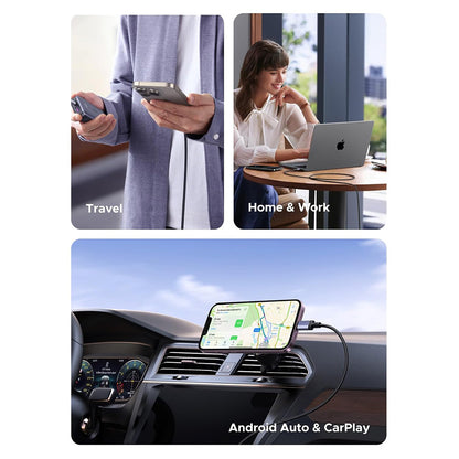 Câble de Données et de Charge USB-C - USB-C UGREEN L532, 240W, 0.5m, Gris