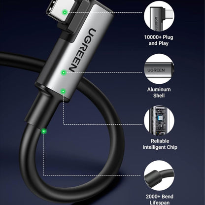 USB-C Data and Charging Cable - USB-C UGREEN US551 (90629) Angled, 60W, 5m, Black