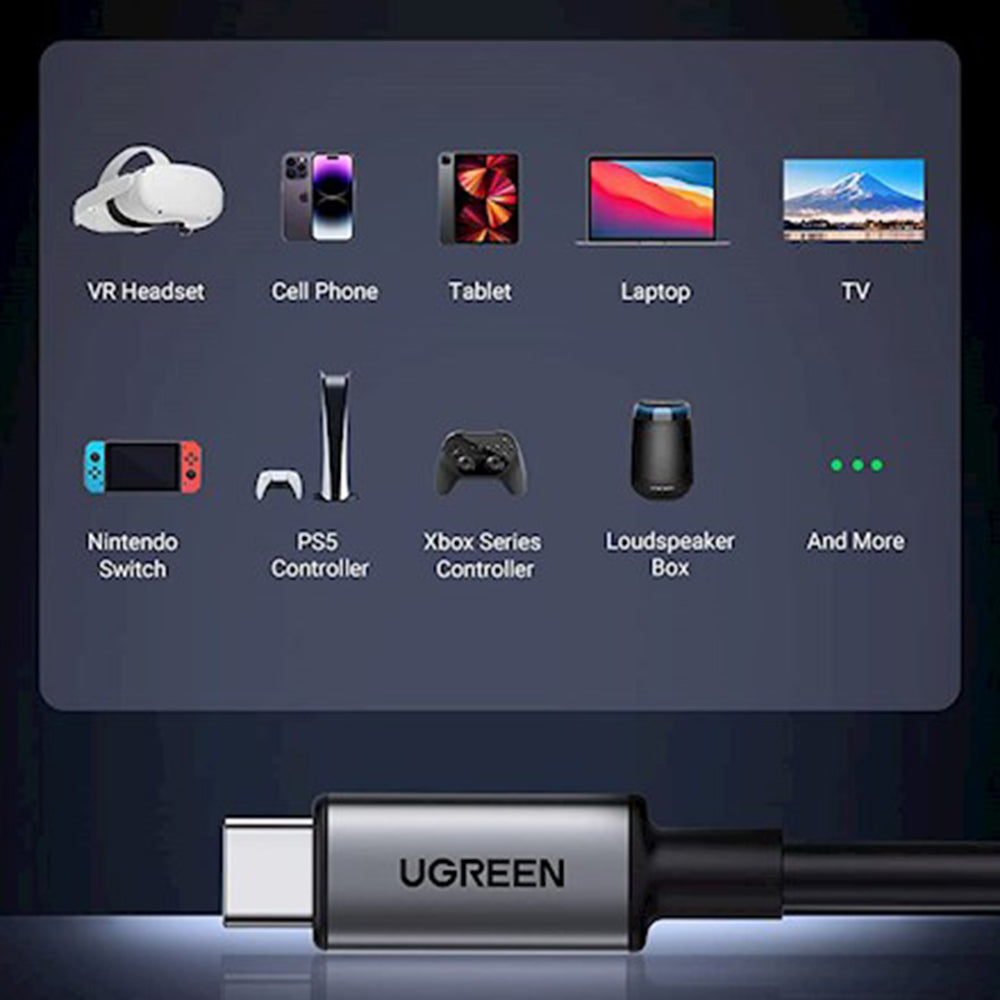 USB-C Data and Charging Cable - USB-C UGREEN US551 (90629) Angled, 60W, 5m, Black