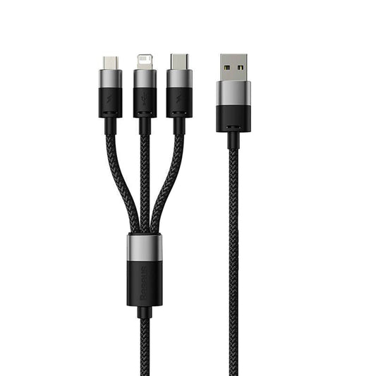 Câble de charge USB-A - Lightning / microUSB / USB-C Baseus StarSpeed 3in1, 20W, 0.6m, Noir P10319900111-00