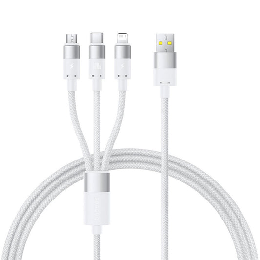 Ladekabel USB-A - Lightning / microUSB / USB-C Baseus StarSpeed, 100W, 1,5m, Weiß P10319900211-00