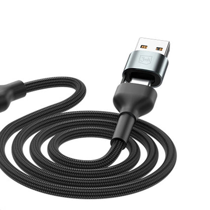 Câble de Chargement USB-A / USB-C - Lightning / microUSB / USB-C 3MK Hyper N, 18W, 1.2m, Noir