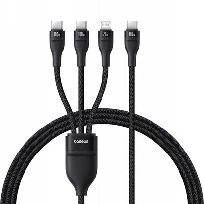 USB-C - Lightning Ladekabel / 2 x USB-C Baseus Flash Series III 3in1, 100W, 1,5m, Schwarz P10377502111-00