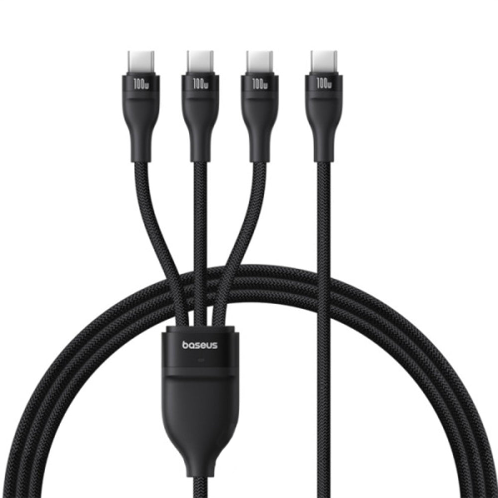 Câble de Chargement USB-C - 3 x USB-C Baseus Flash Series III 3en1, 100W, 1.5m, Noir P10377503111-00