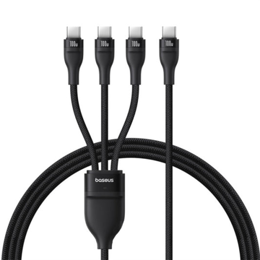 USB-C Ladekabel - 3 x USB-C Baseus Flash Series III 3in1, 100W, 1,5m, Schwarz P10377503111-00