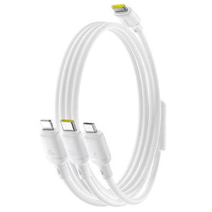 Câble de Chargement USB-C - Lightning / microUSB / USB-C Baseus Silky 3in1, 100W, 1.5m, Blanc P10377706213-00