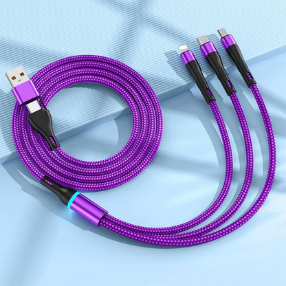 Câble de charge USB-C / USB-A - Lightning / microUSB / USB-C OEM B6, 100W, 1,2m, Noir