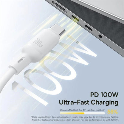 Câble de Chargement USB-C - Lightning / microUSB / USB-C Baseus Silky 3in1, 100W, 1.5m, Blanc P10377706213-00