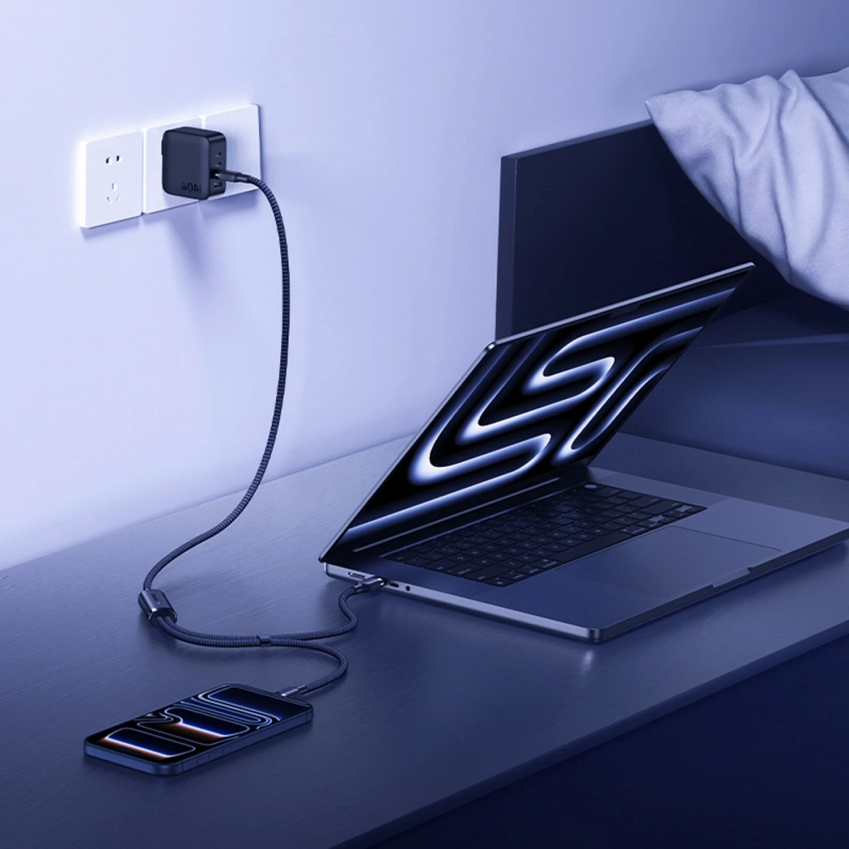 USB-C Charging Cable - 2 x USB-C Baseus Flash 4 2in1, 140W, 1.5m, Black E0426X00