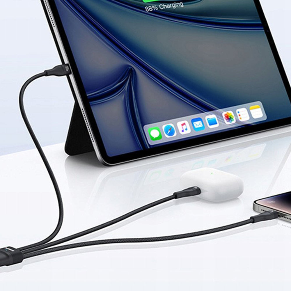 USB-C - Lightning Ladekabel / 2 x USB-C Baseus Flash Series III 3in1, 100W, 1,5m, Schwarz P10377502111-00