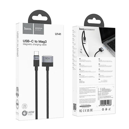 Ladekabel HOCO U141, USB-C - MagSafe 3, 140W, 1,8m, Schwarz
