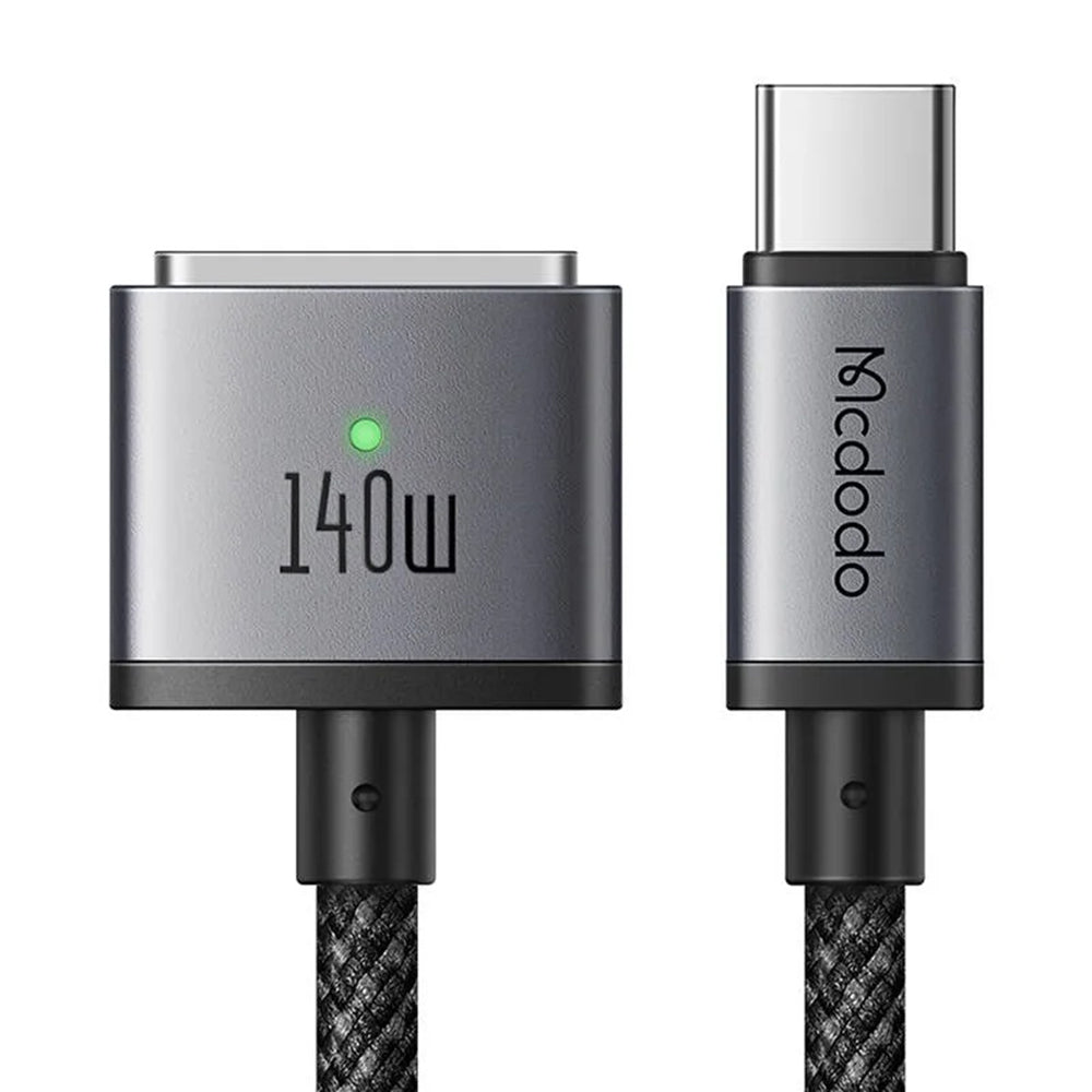 Ladekabel McDodo CA-1470, USB-C - MagSafe 3, 140W, 2m, Schwarz