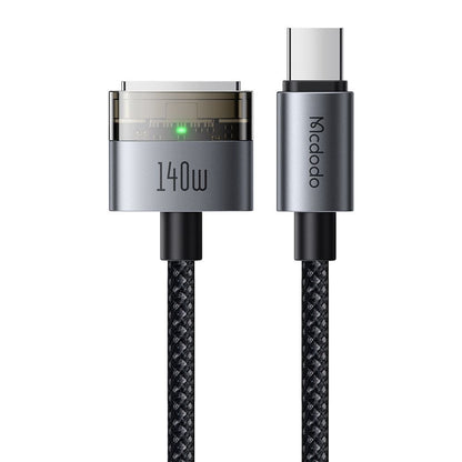Ladekabel McDodo CA-2070, USB-C - MagSafe 3, 140W, 2m, Schwarz