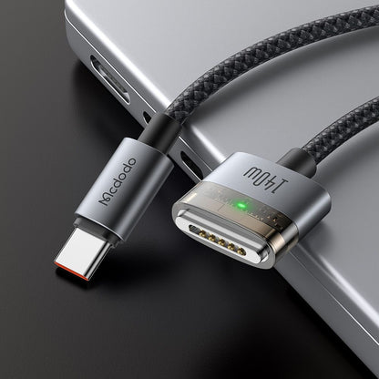 Ladekabel McDodo CA-2070, USB-C - MagSafe 3, 140W, 2m, Schwarz