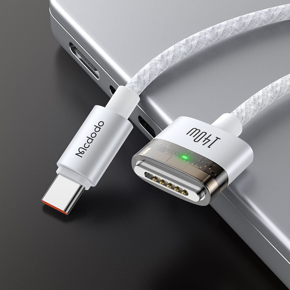 Ladekabel McDodo CA-2071, USB-C - MagSafe 3, 140W, 2m, Weiß
