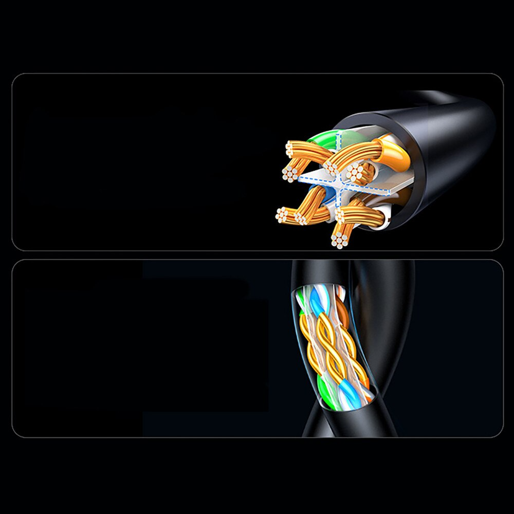 Câble Réseau UGREEN NW316, UTP, Cat6, 8m, Noir