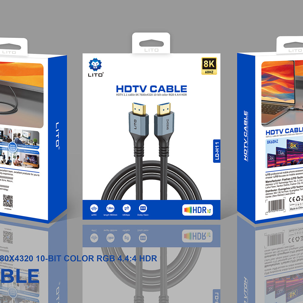 Lito HD119 Video Cable, HDMI - HDMI, 8K, 1.8m, Black