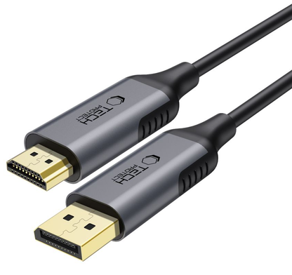 Tech-Protect Ultraboost Videokabel, DisplayPort - HDMI, 4K, 2m, Schwarz