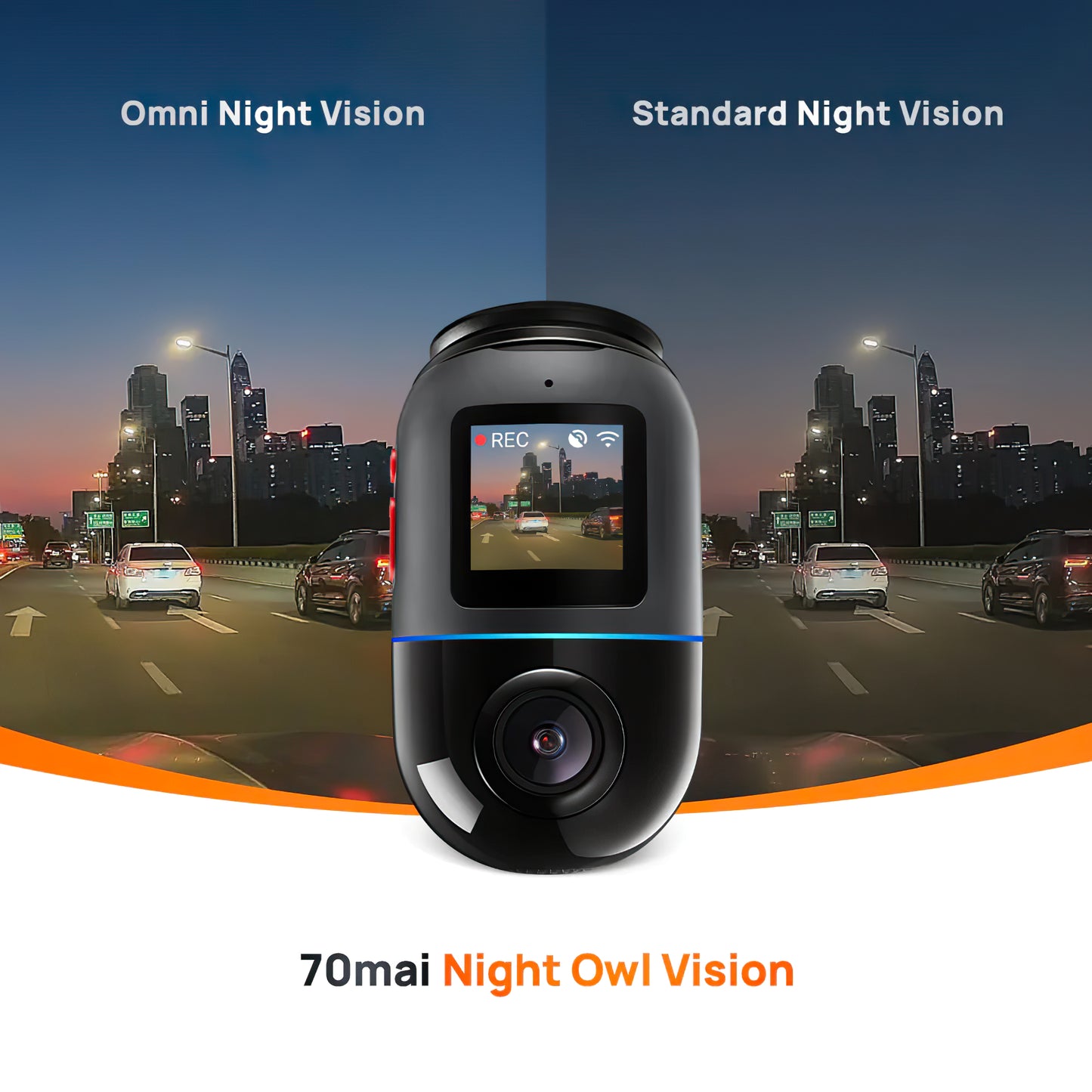 70mai Dash Cam Omni 360 X200 Car Camera, 1080P, 64Gb, Wi-Fi, GPS, AI, Voice Control, 1.2inch Display X200-64-BK
