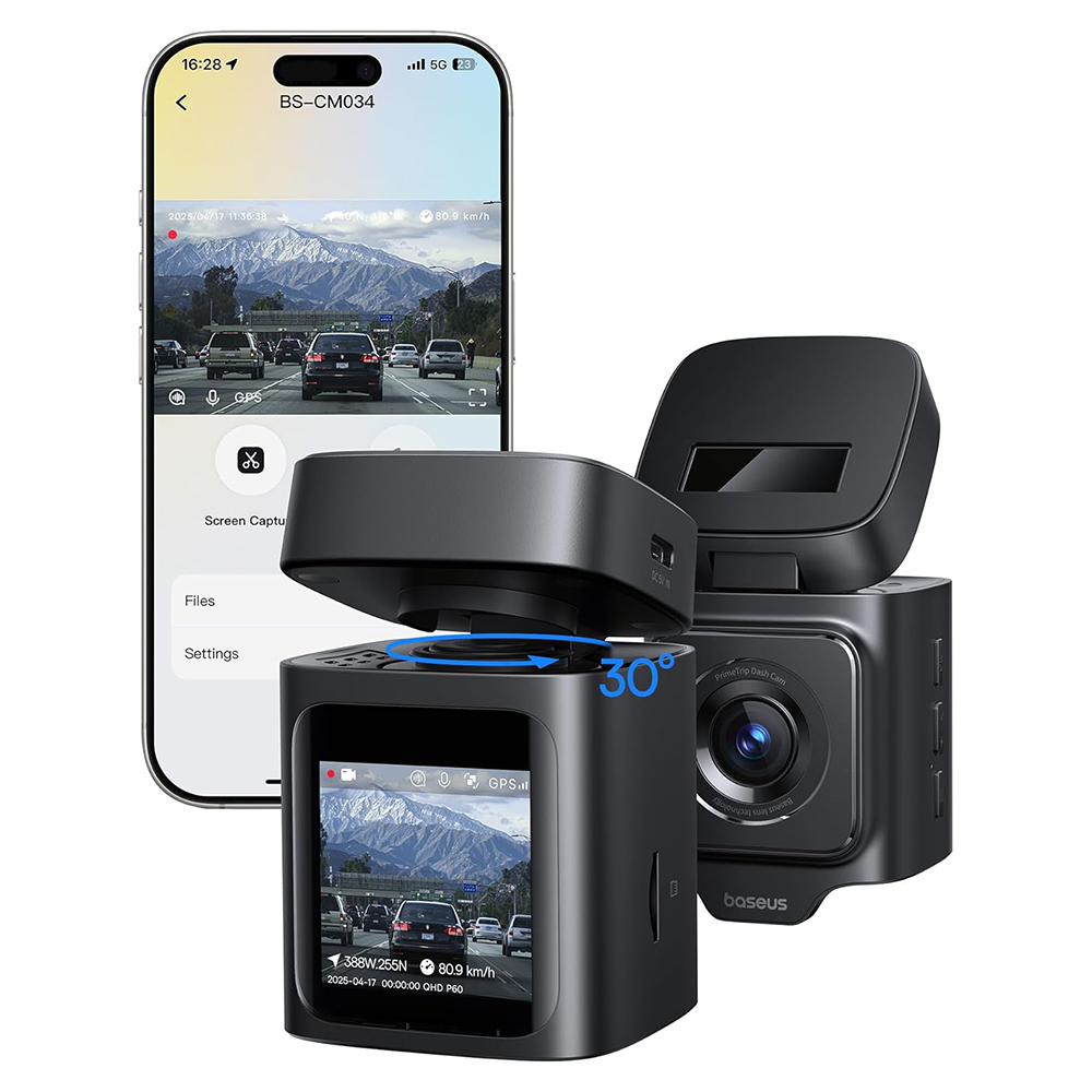 Auto-Kamera Baseus PrimeTrip VD1, 3K, Wi-Fi, GPS, 1,54-Zoll-Display, Wiederaufbereitet C10669000123-00