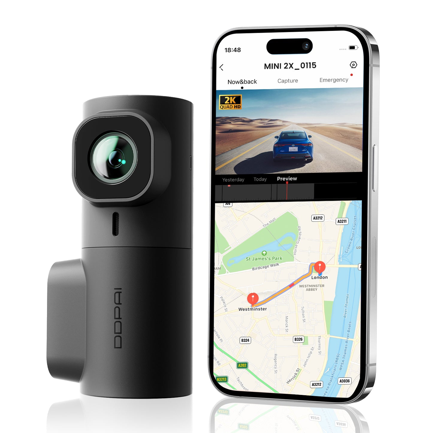 DDPAI MINI2X Car Camera, 2K, Wi-Fi 