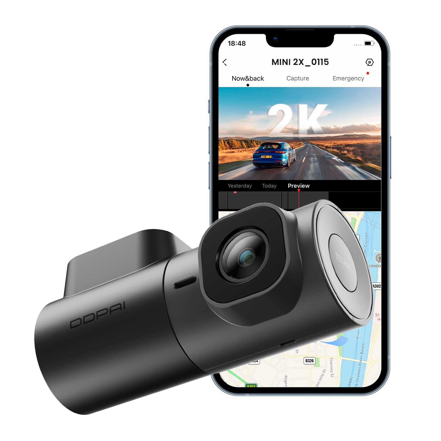DDPAI MINI2X Car Camera, 2K, Wi-Fi 