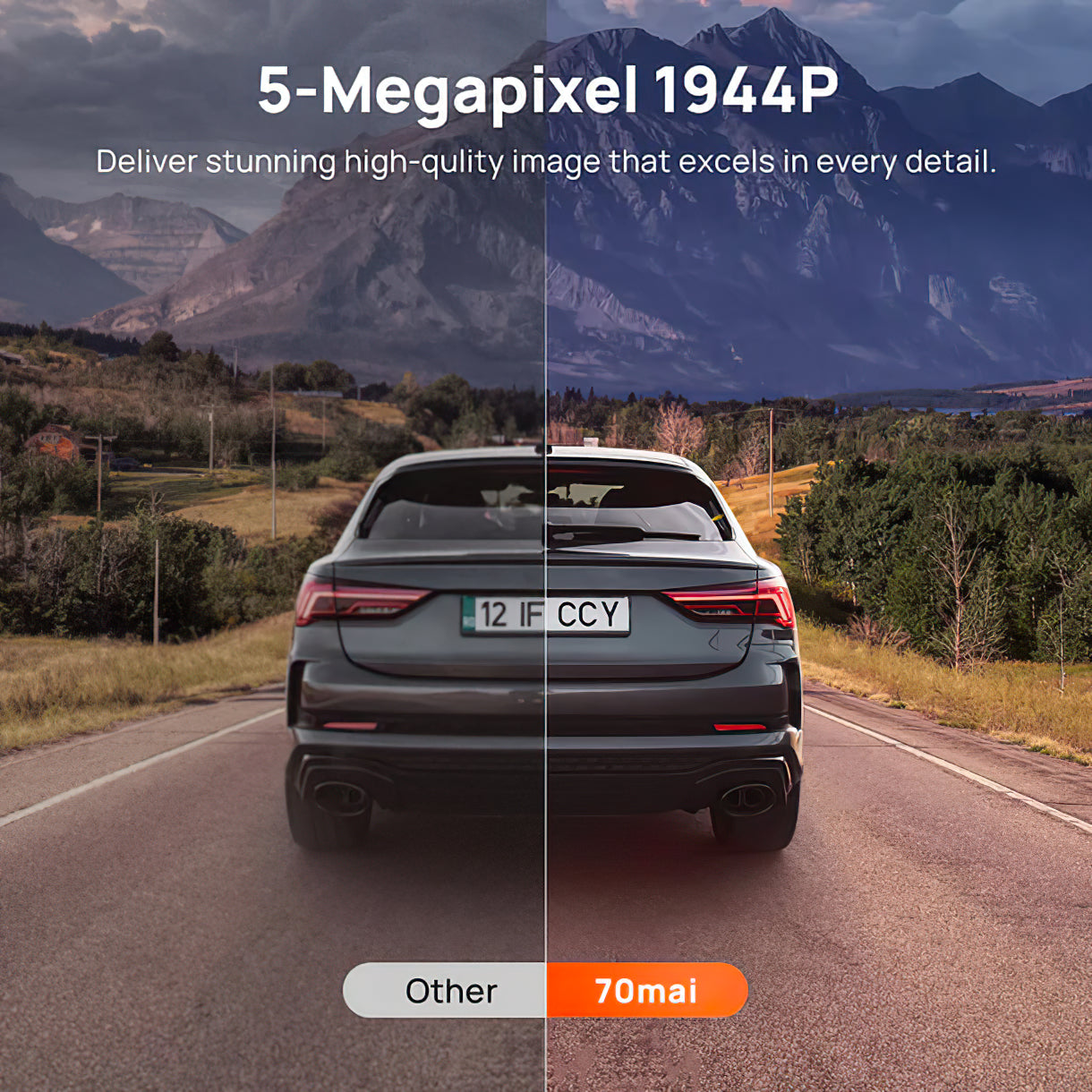Caméra Auto Avant Arrière 70mai Dash Cam A510, 3K, GPS, Wi-Fi, Écran 2 pouces
