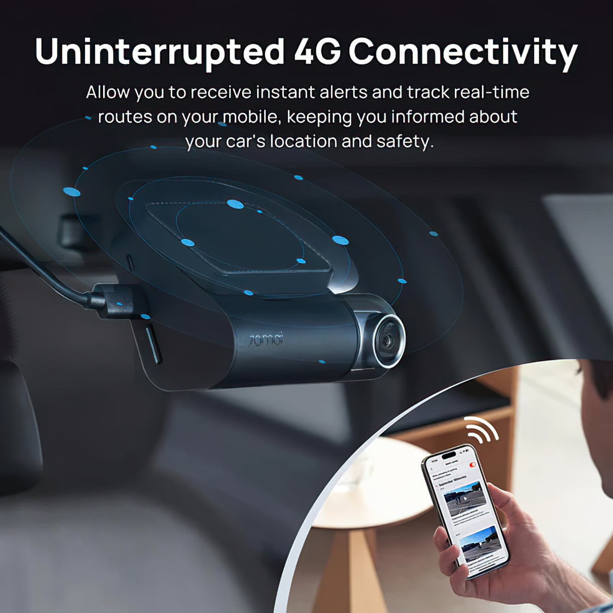 Caméra Auto Avant Arrière 70mai Dash Cam A510, 3K, GPS, Wi-Fi, Écran 2 pouces