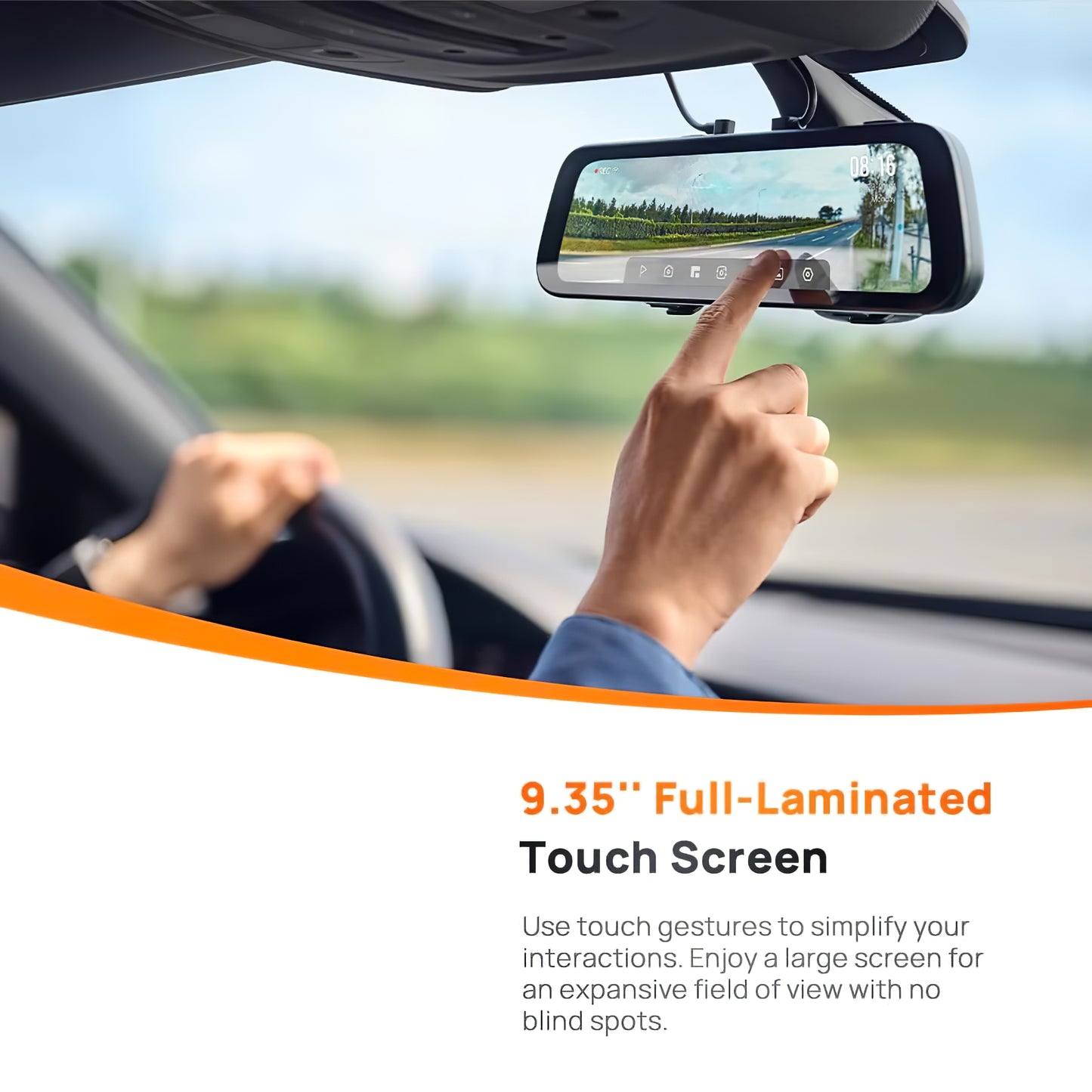 Auto-Dashcam 70mai Dash Cam S500, vorne und hinten, 3K, Wi-Fi, Display 9,35 Zoll