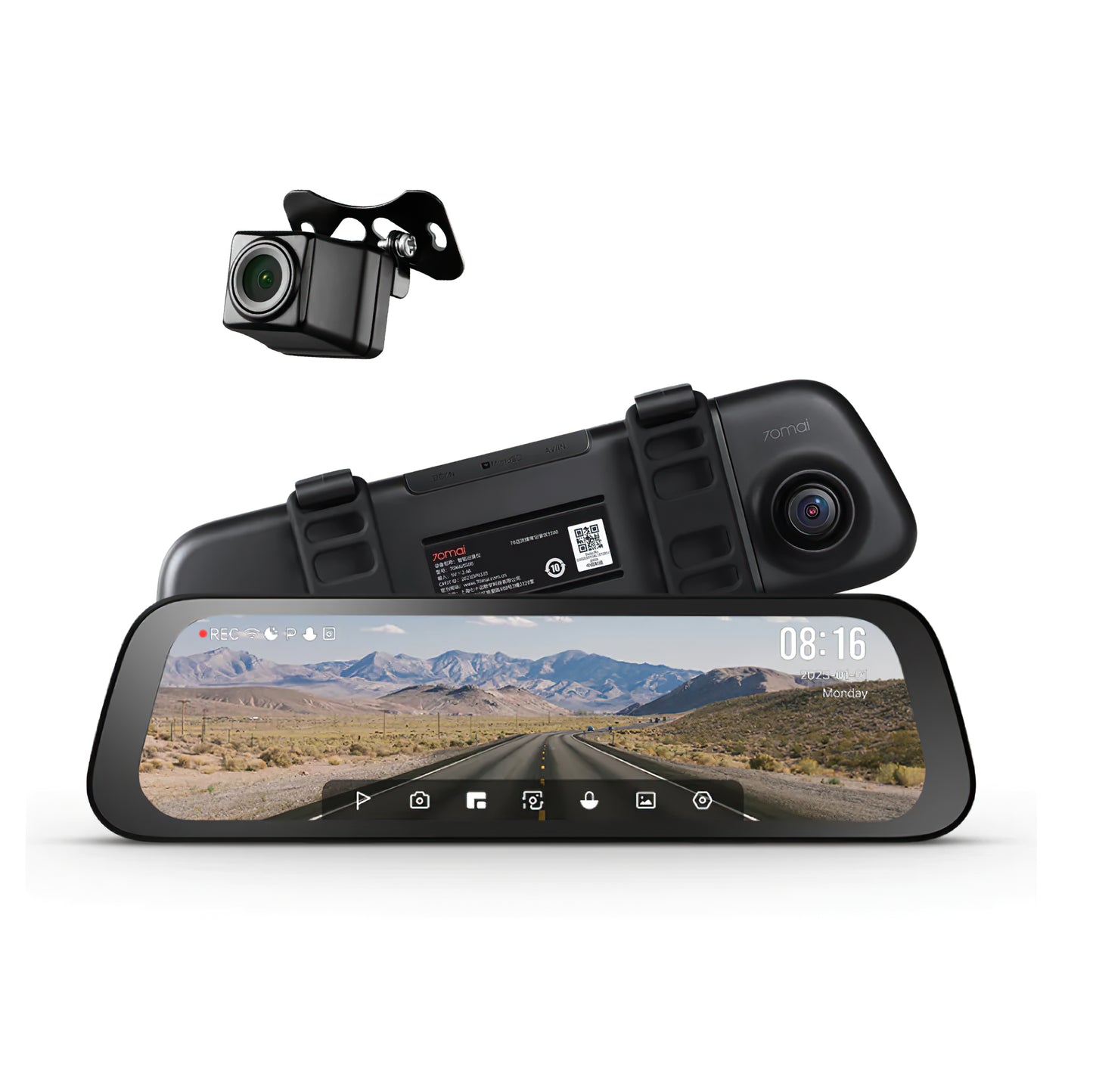 Auto-Dashcam 70mai Dash Cam S500, vorne und hinten, 3K, Wi-Fi, Display 9,35 Zoll