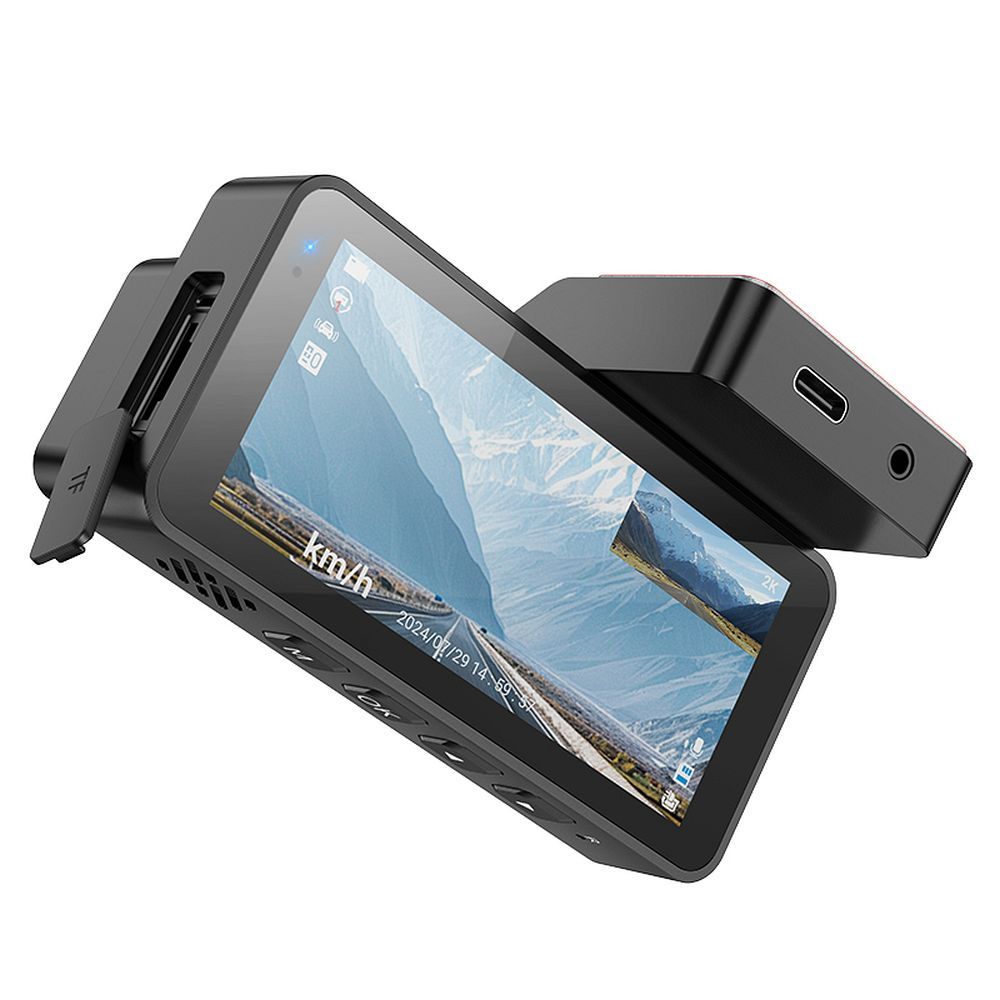 Caméra Auto Avant Arrière HOCO DV12, 2K, Wi-Fi, GPS, Écran 3.69 pouces