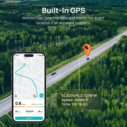 Caméra Auto Avant Arrière 70mai Dash Cam A510, 3K, GPS, Wi-Fi, Écran 2 pouces