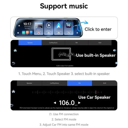 Yesido KM24 Auto-Kamera mit Carplay / Android Auto, 4K, 9.66 Zoll Display