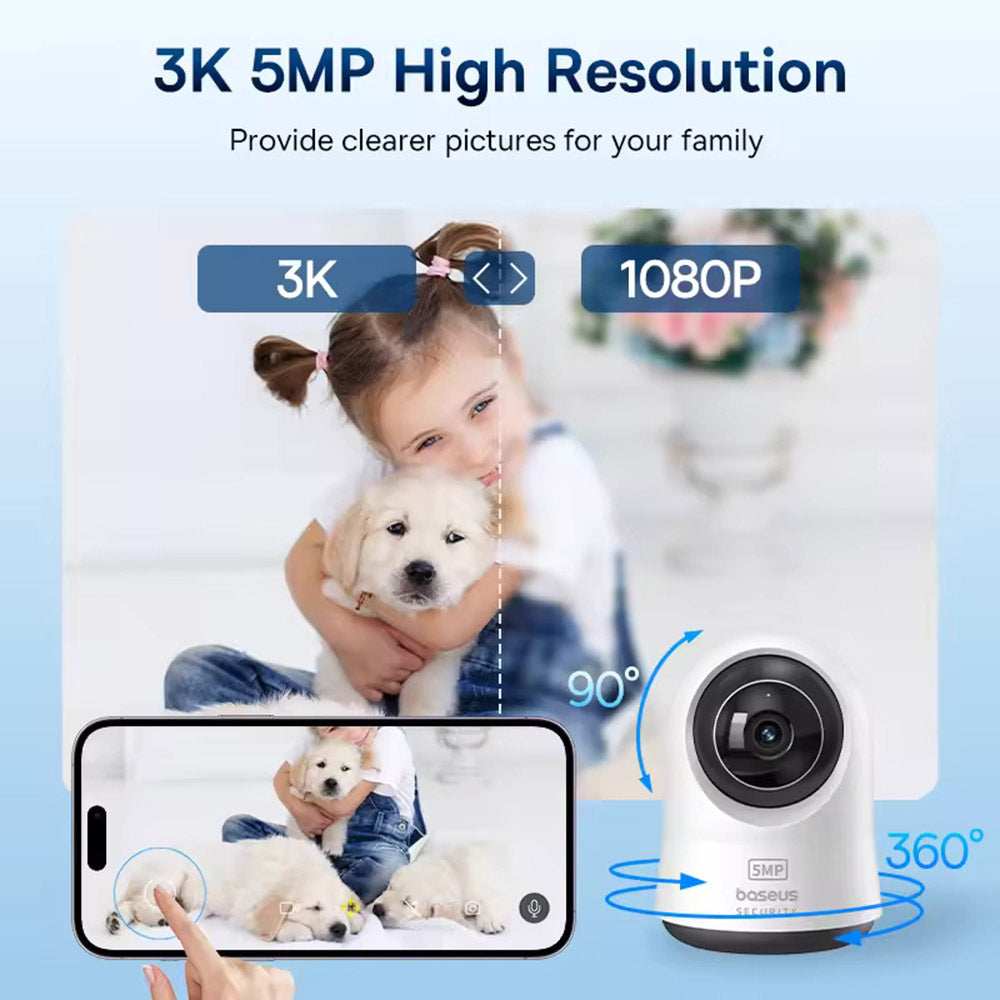 Caméra de Surveillance Baseus P1 Pro, Wi-Fi, 3K, Intérieur S0TW002131