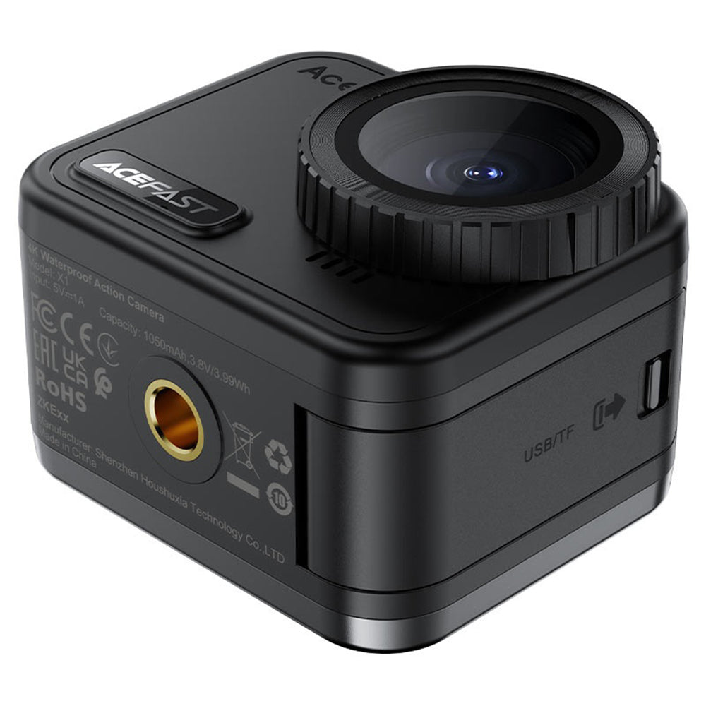 Sportkamera Acefast X1, 4K, Wi-Fi, Schwarz