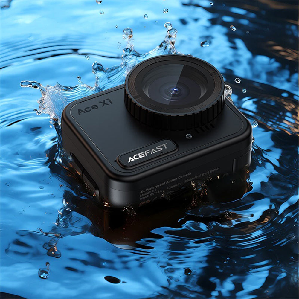 Sportkamera Acefast X1, 4K, Wi-Fi, Schwarz