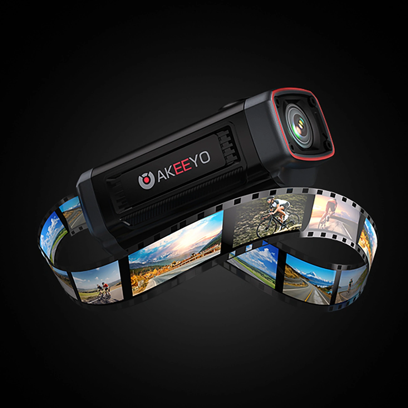 Akeeyo 710 Lite Sports Camera for Bicycle / Motorcycle, 2K, Wi-Fi, Black