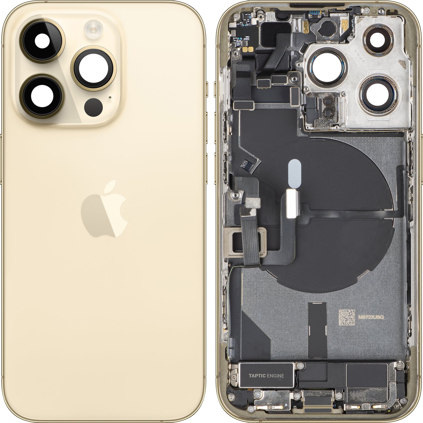 Couvercle de batterie Apple iPhone 14 Pro, avec boîtier intermédiaire, toutes pièces incluses, doré, échange