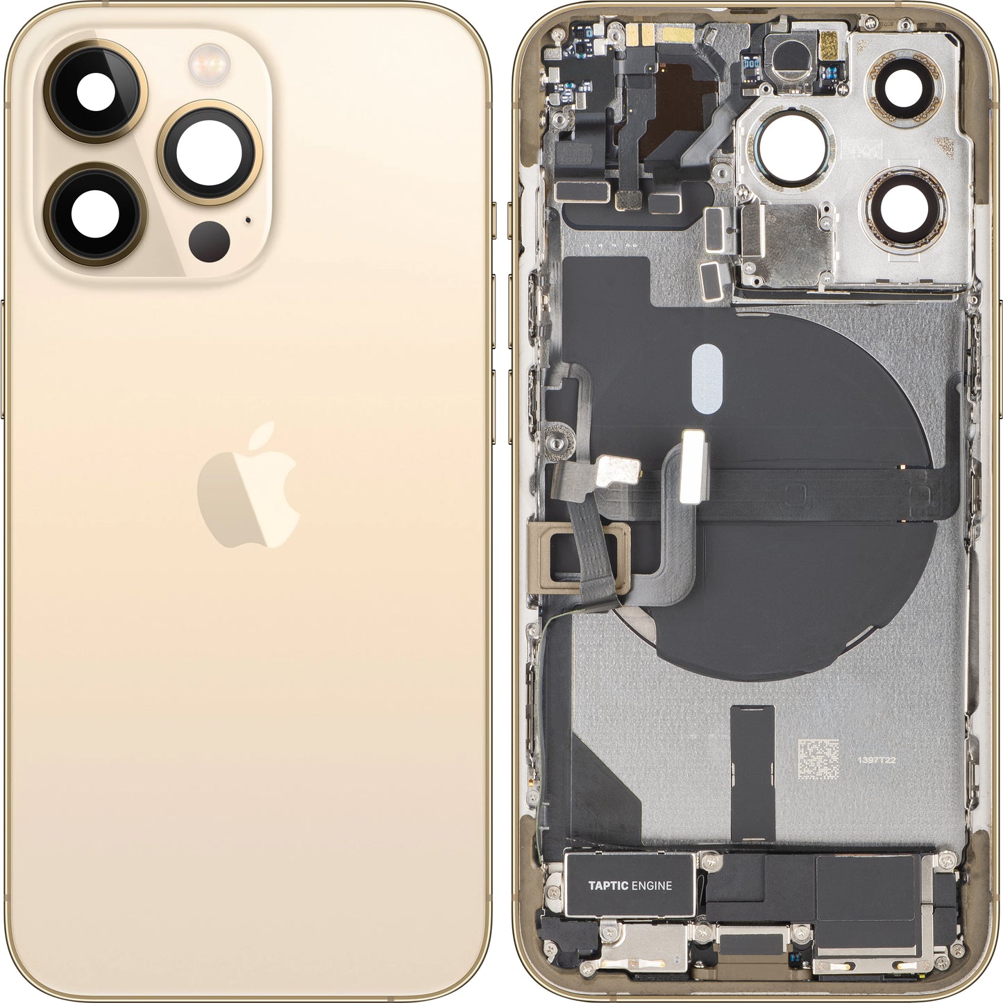 Couvercle de batterie Apple iPhone 13 Pro, avec coque centrale, pièces complètes, doré, échange
