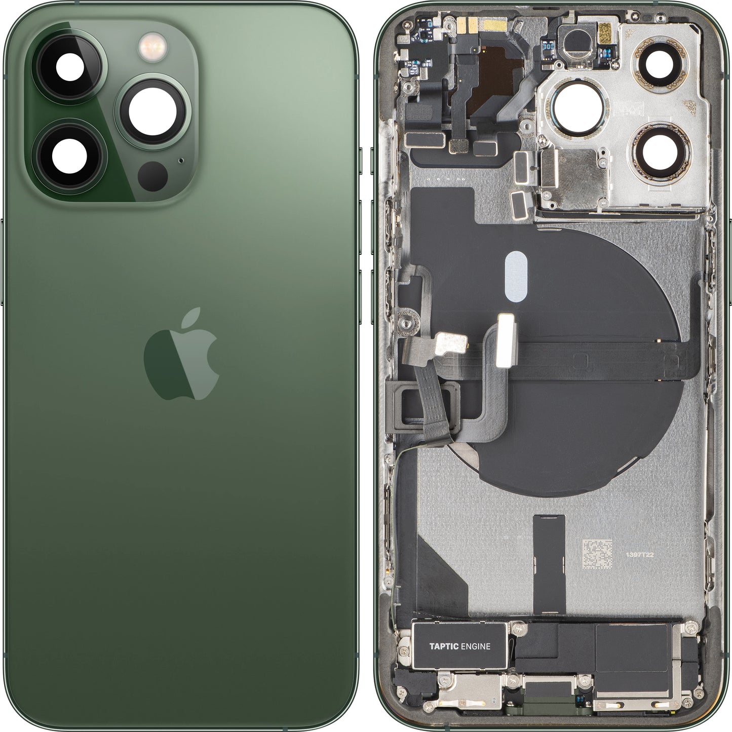 Couvercle de batterie Apple iPhone 13 Pro, avec boîtier intermédiaire, pièces complètes, Vert (Alpine Green), Échange