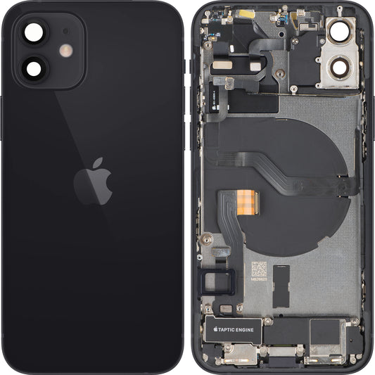 Couvercle de batterie Apple iPhone 12, avec boîtier intermédiaire, pièces complètes, noir, échange