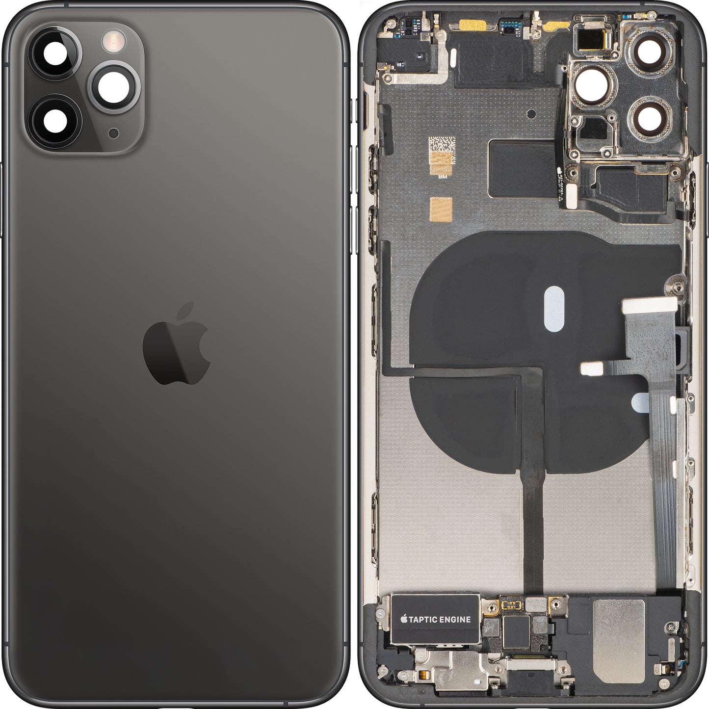 Couvercle de batterie Apple iPhone 11 Pro Max, avec coque centrale, pièces complètes, noir (gris sidéral), échange
