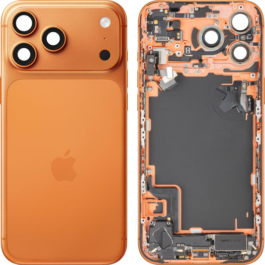 Couvercle de batterie Apple iPhone 17 Pro Max, avec boîtier intermédiaire, toutes pièces incluses, Orange (Cosmic Orange), Échange