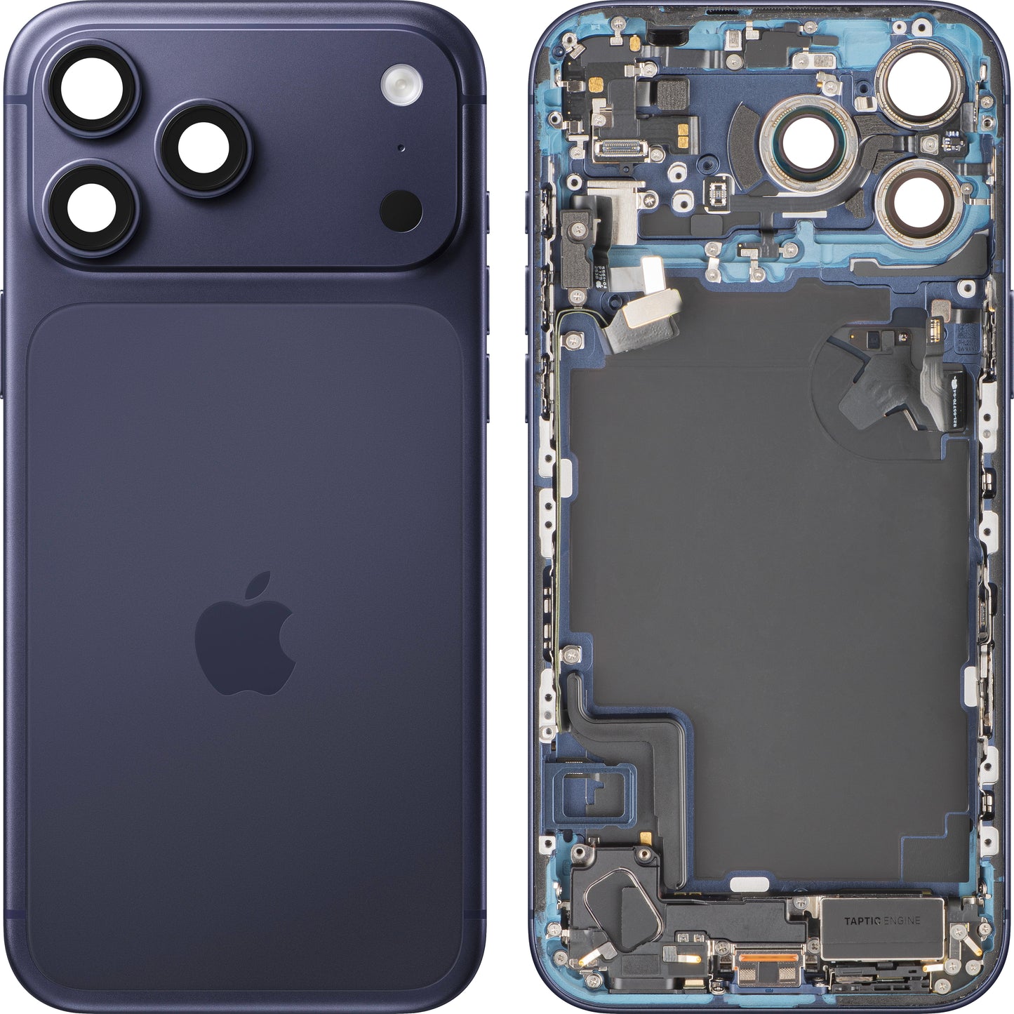 Coque Batterie Apple iPhone 17 Pro Max, Avec Châssis Central, Pièces Complètes, Bleu Marine (Deep Blue), Échange