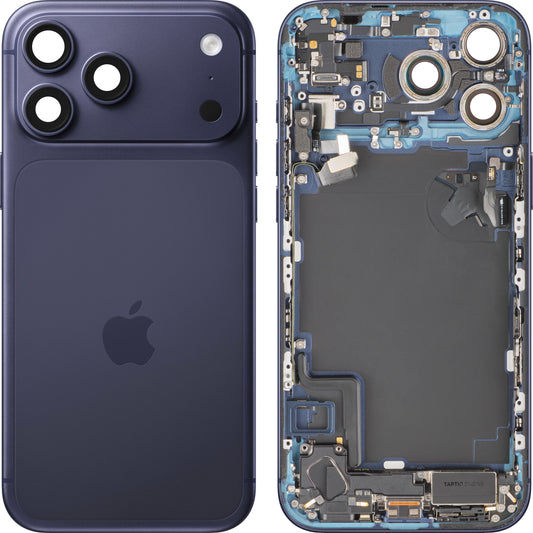 Akkuabdeckung Apple iPhone 17 Pro Max, mit Mittelgehäuse, Komplettteile, Marineblau (Deep Blue), Swap
