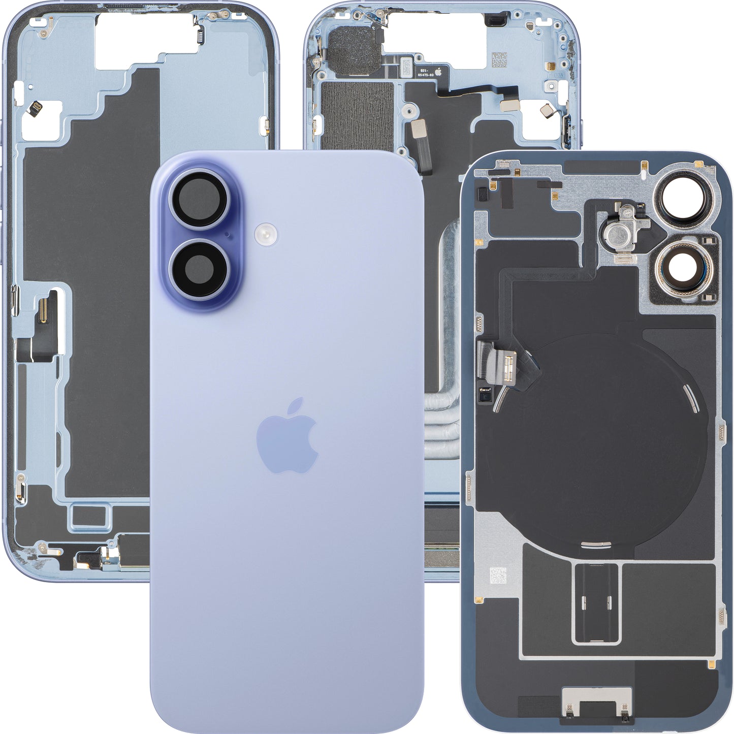 Apple iPhone 17 Battery Cover, With Middle Frame, Full Parts, Mist Blue, Swap